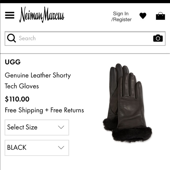 UGG - Genuine Leather Shorty Tech Gloves - Picture 6 of 6